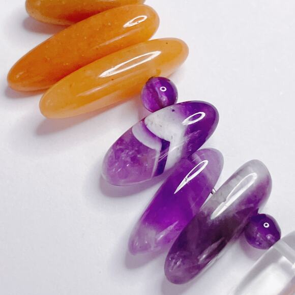 Signed Jay King DTR Sterling Silver Colorful Gemstone Amethyst Quartz Necklace - Picture 6 of 12